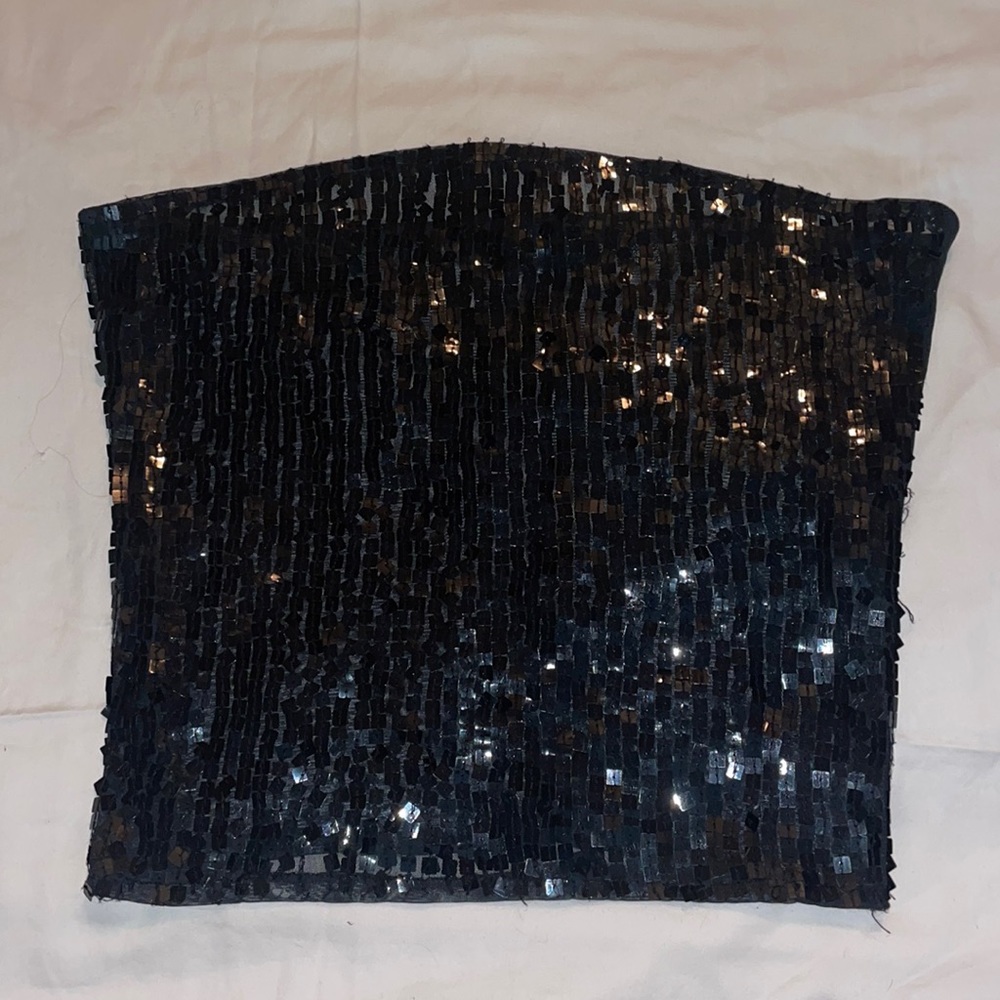Black strapless sequins Tube Top